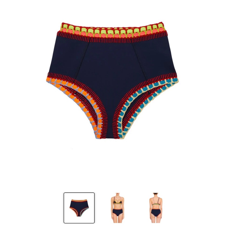 KIINI navy high waisted bikini bottoms